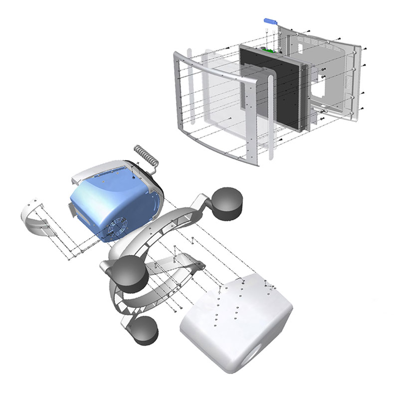 Rioux Vision Medical Cart Exploded View