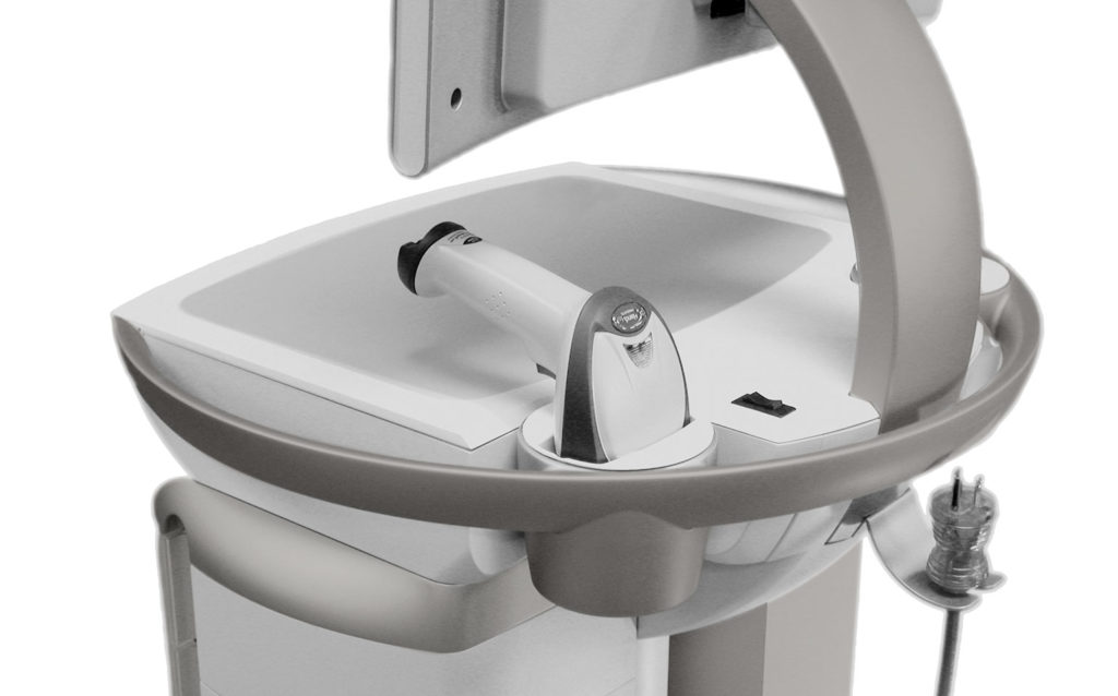 Rioux Vision Medical Cart Scanner and Sanitizer Detail