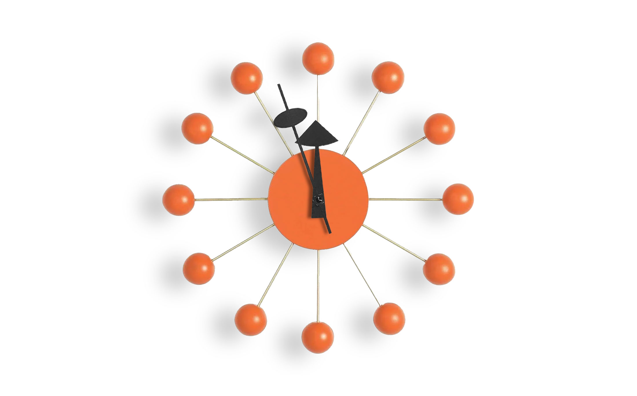 illustration of orange mid century clock