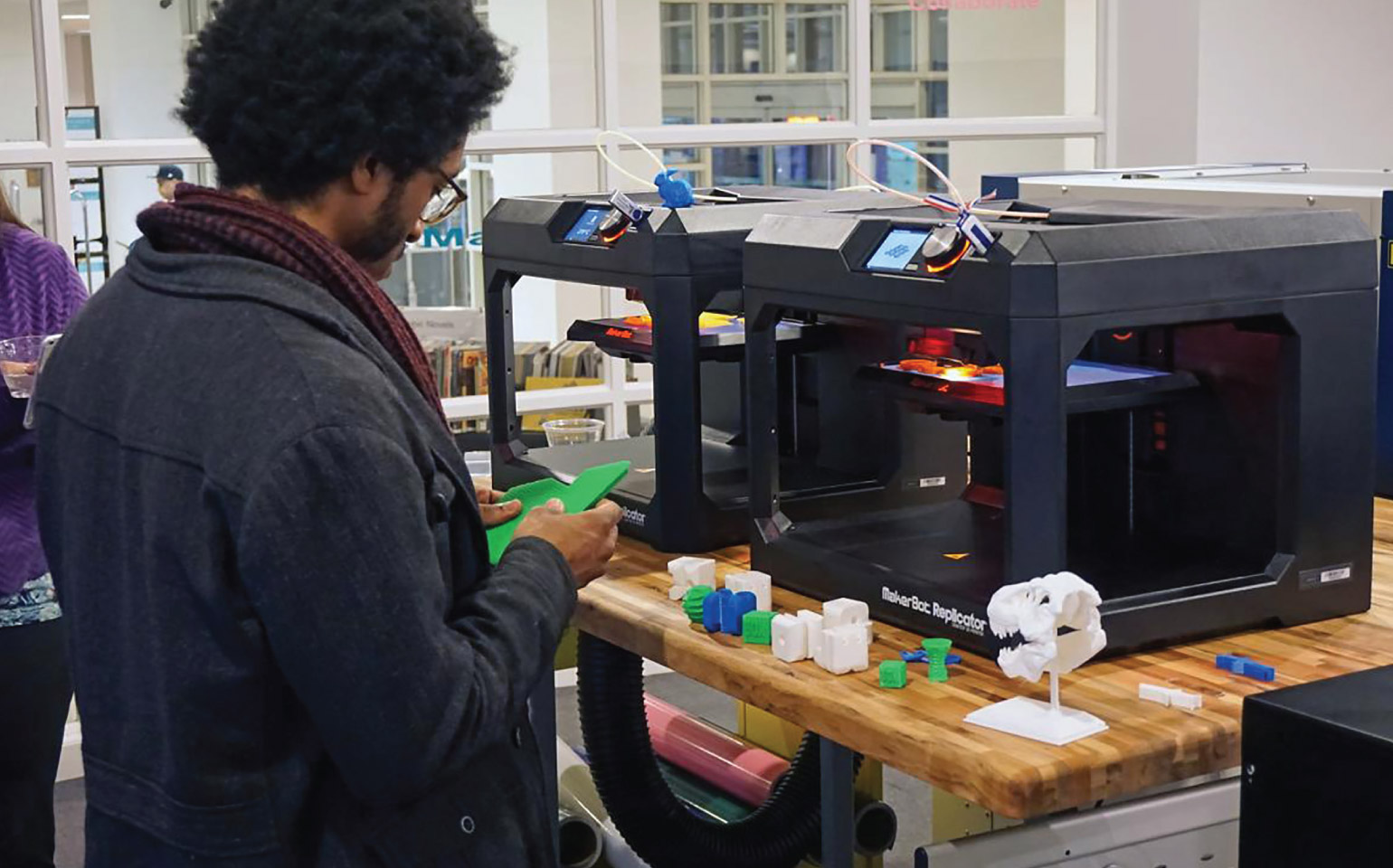 Man using 3D printer