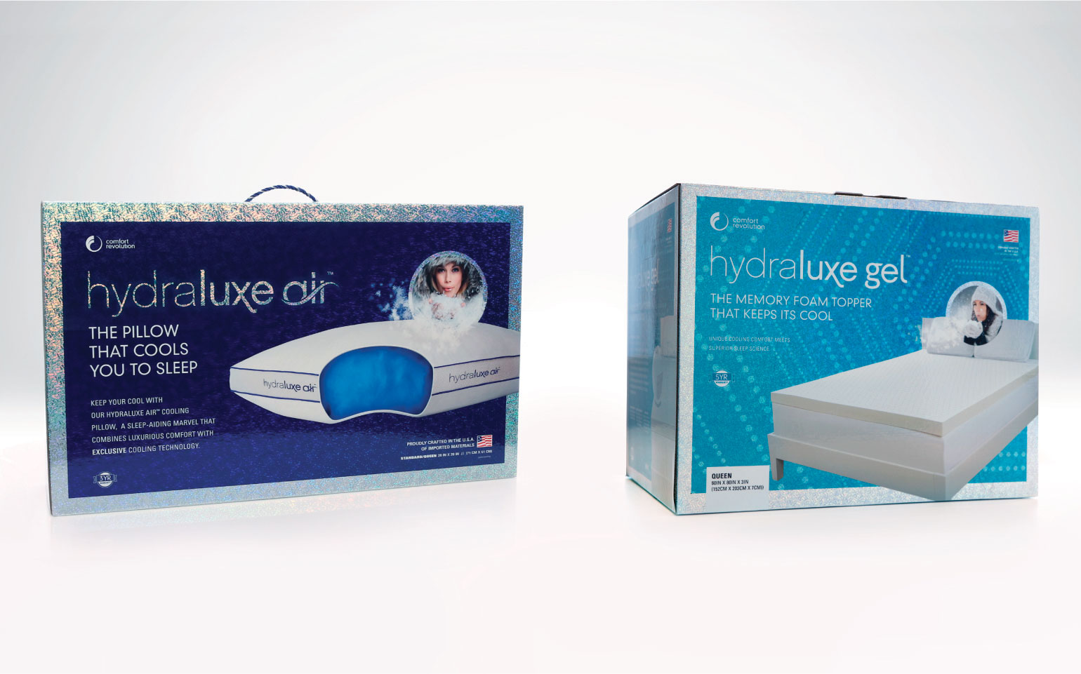 Comfort Revolution Pillow and Topper Packaging