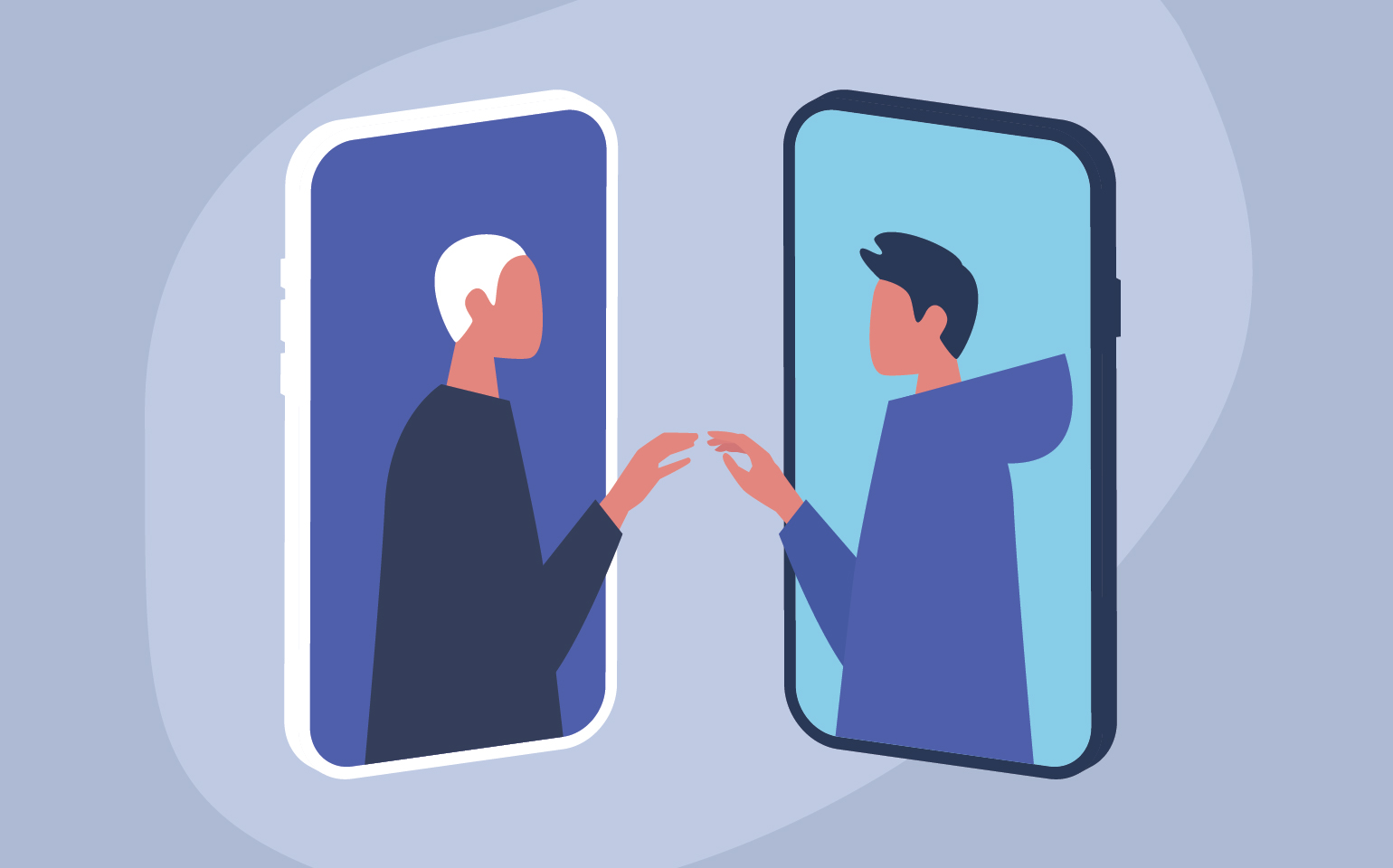 Illustration of People on Mobile Phone
