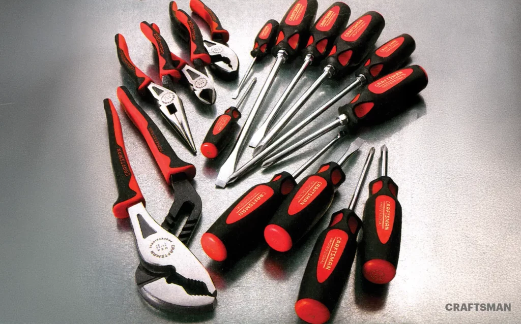 A group of Craftsman screwdrivers and pliers\