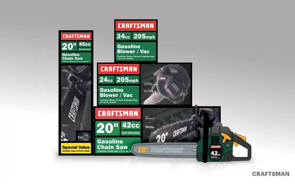 Craftsman outdoor power tool packaging and product design
