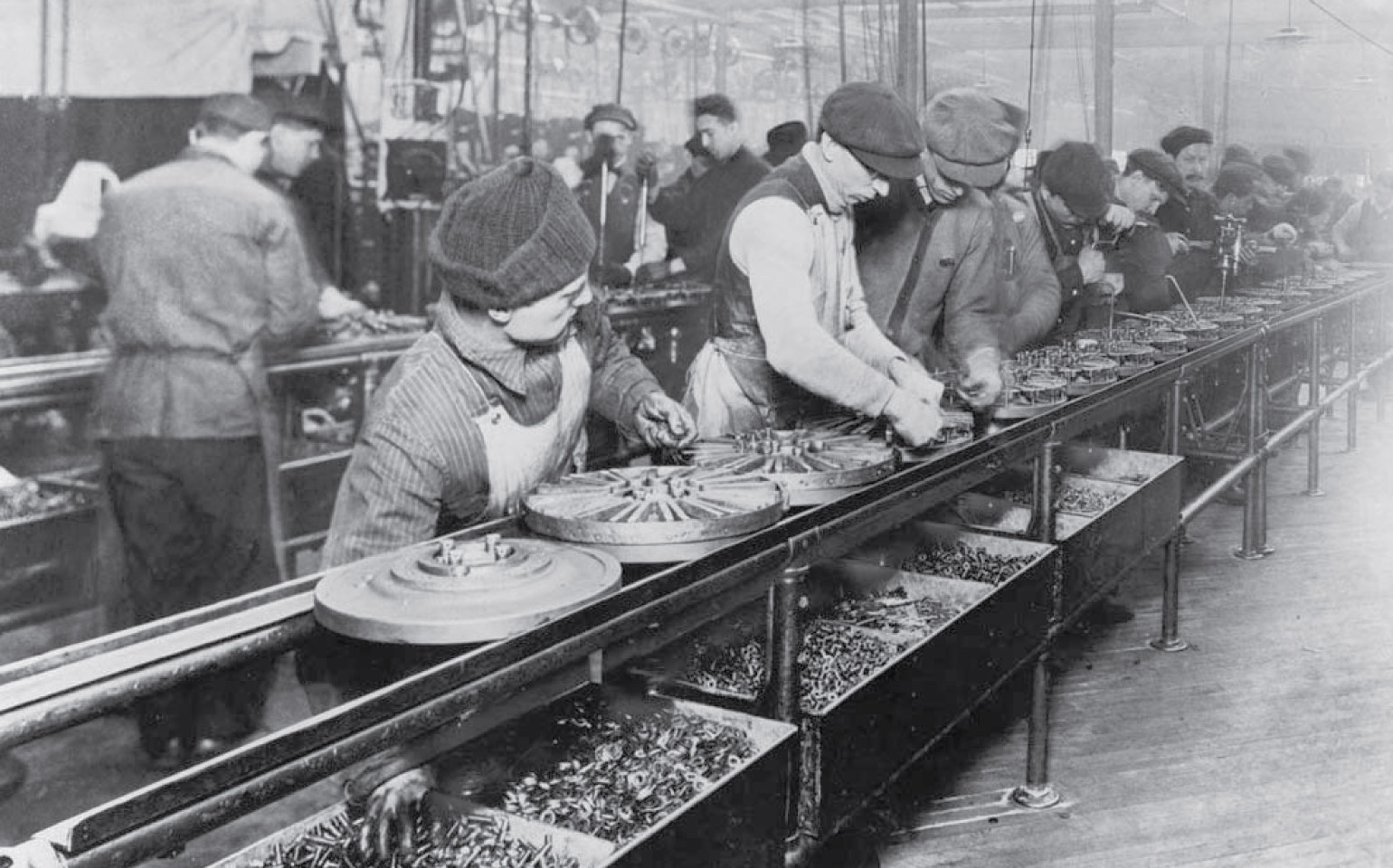 workers on assembly line