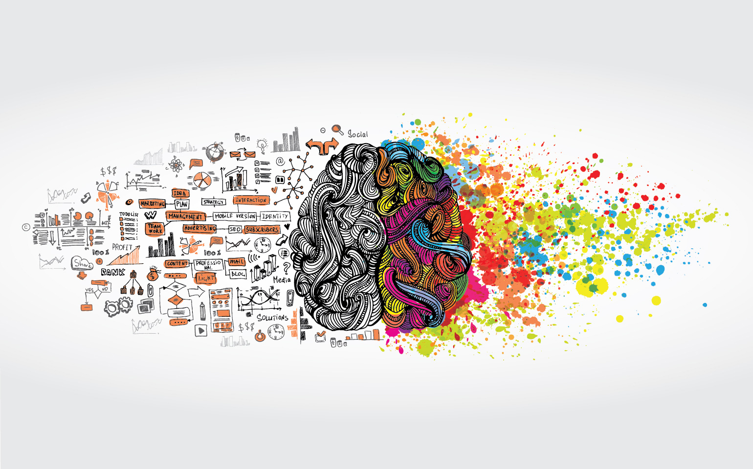 Creative Analytical Brain Illustration