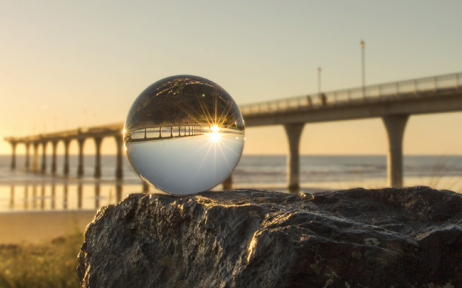 crystal ball by water