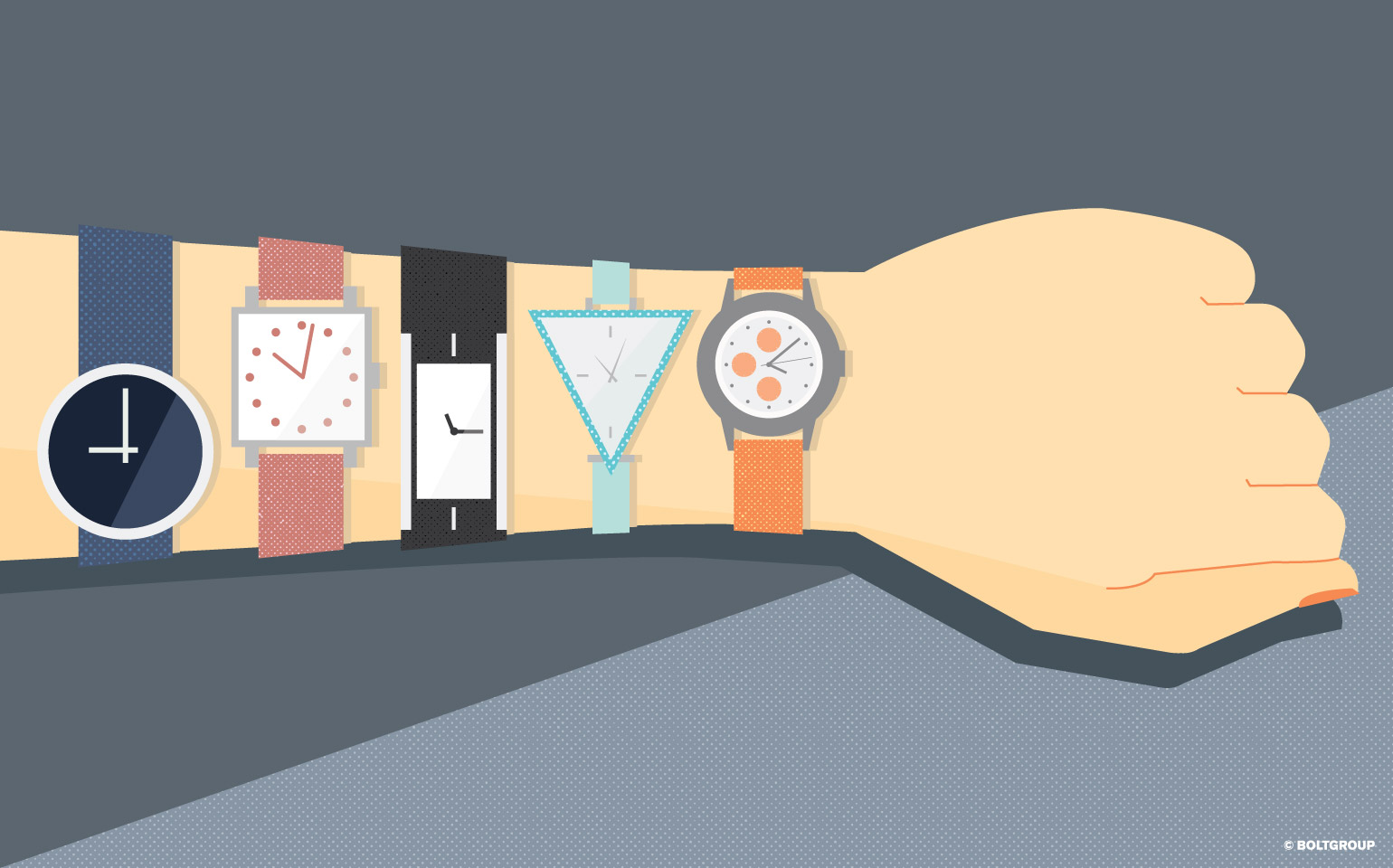illustration of wristwatches