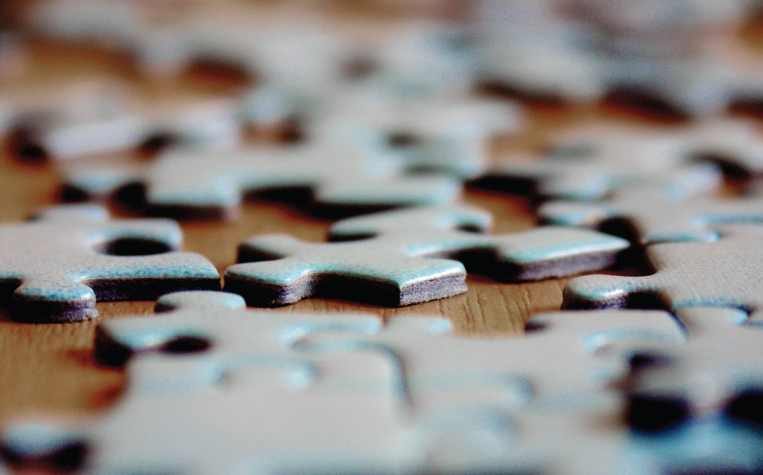 puzzle pieces on table