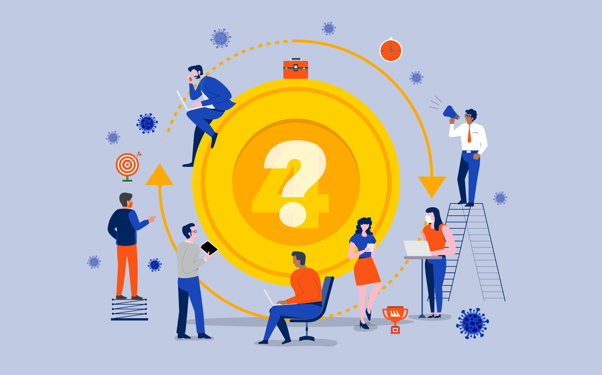 Illustration of people working