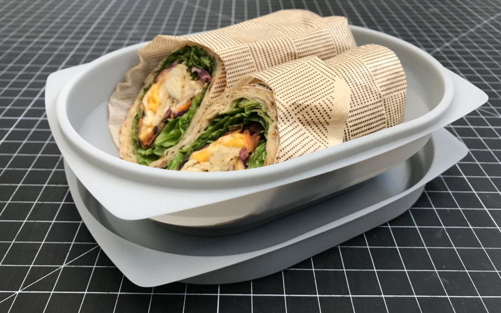 packaging prototype with food inside