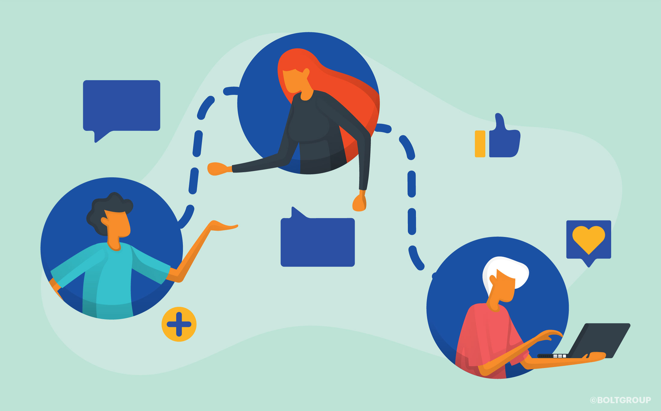 illustration of people working together