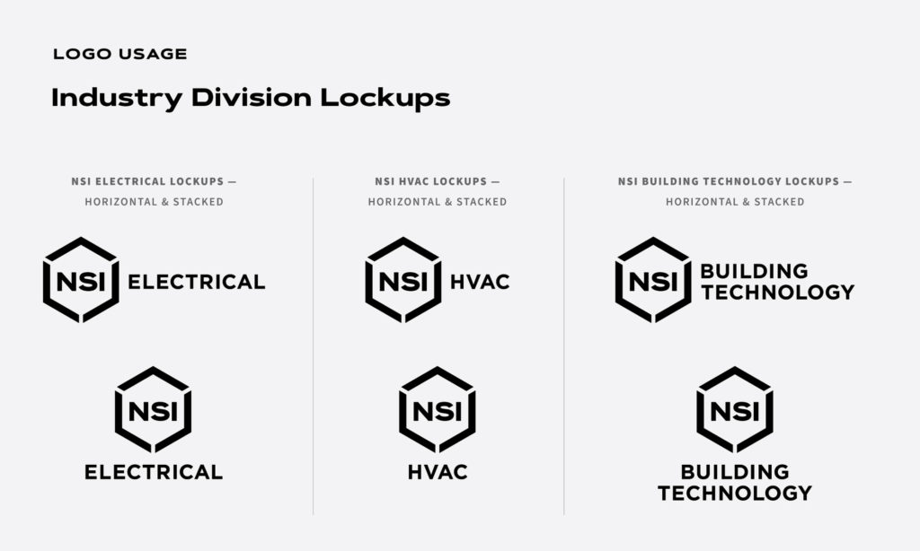 NSI division logo design lockups