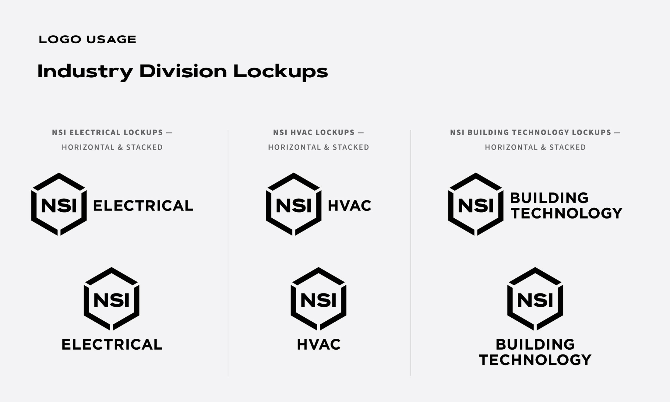 NSI division logo lockups