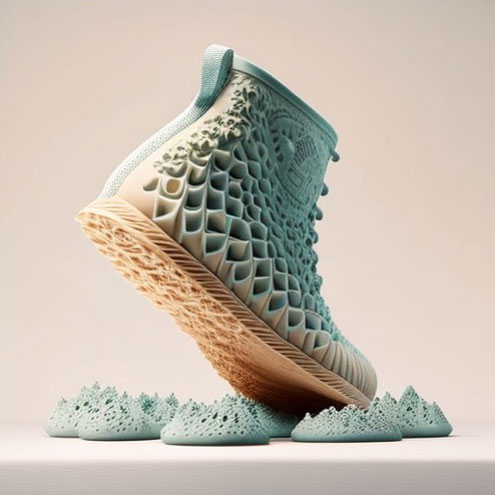 Midjourney sustainable shoe AI generated image