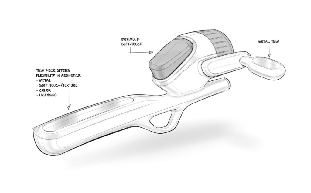 concept sketch of a child's fishing rod handle