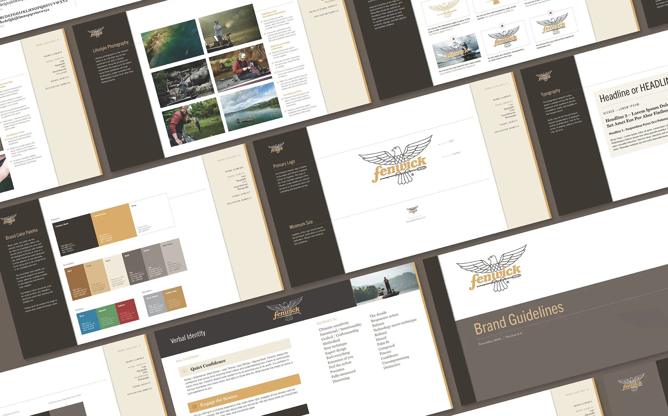 Pages from the Fenwick Brand Guidelines