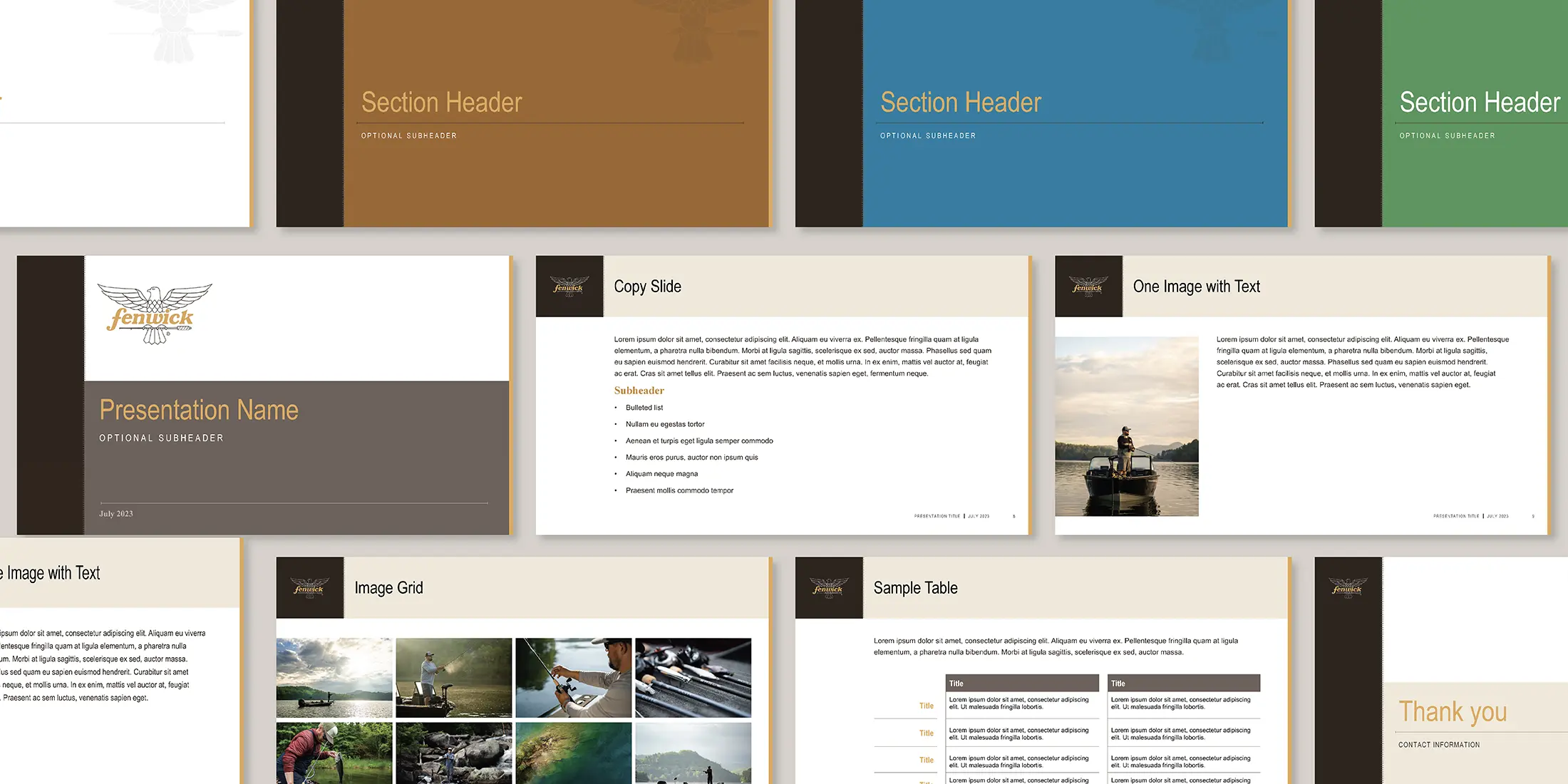 Fenwick PowerPoint template screens