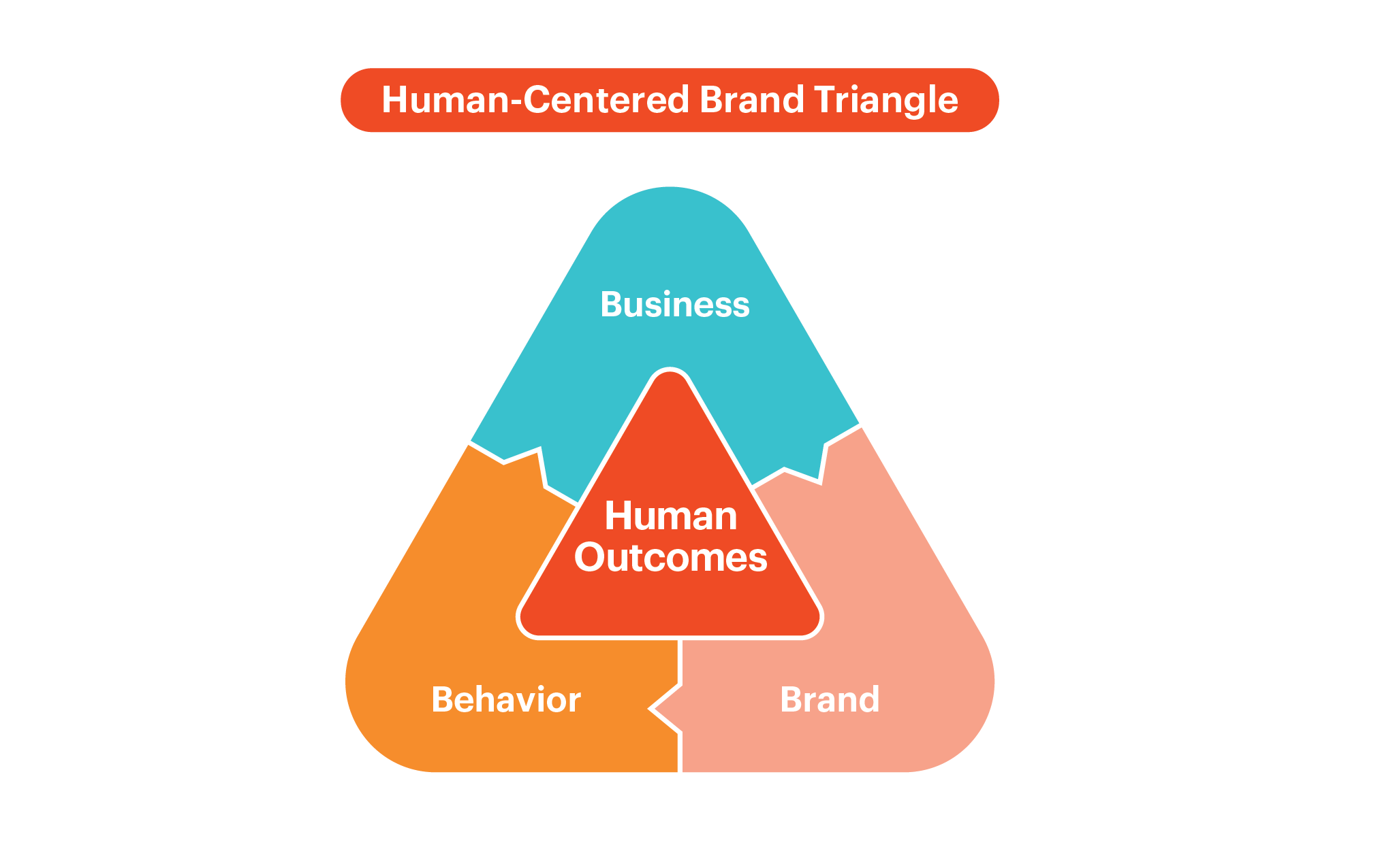 infographic of the human-centered brand triangle