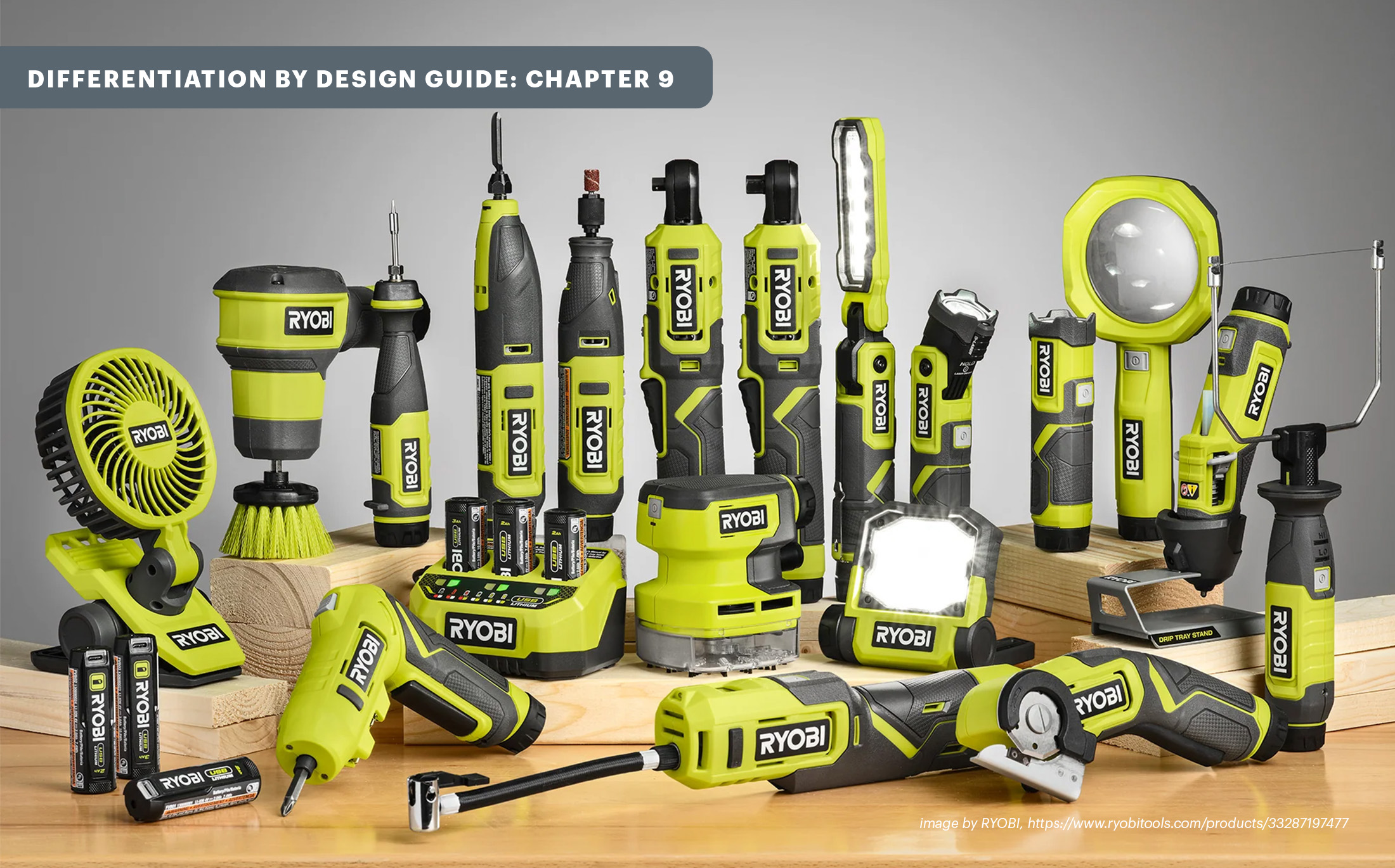 family of Ryobi tools illustrating implementing and evolving your VBL