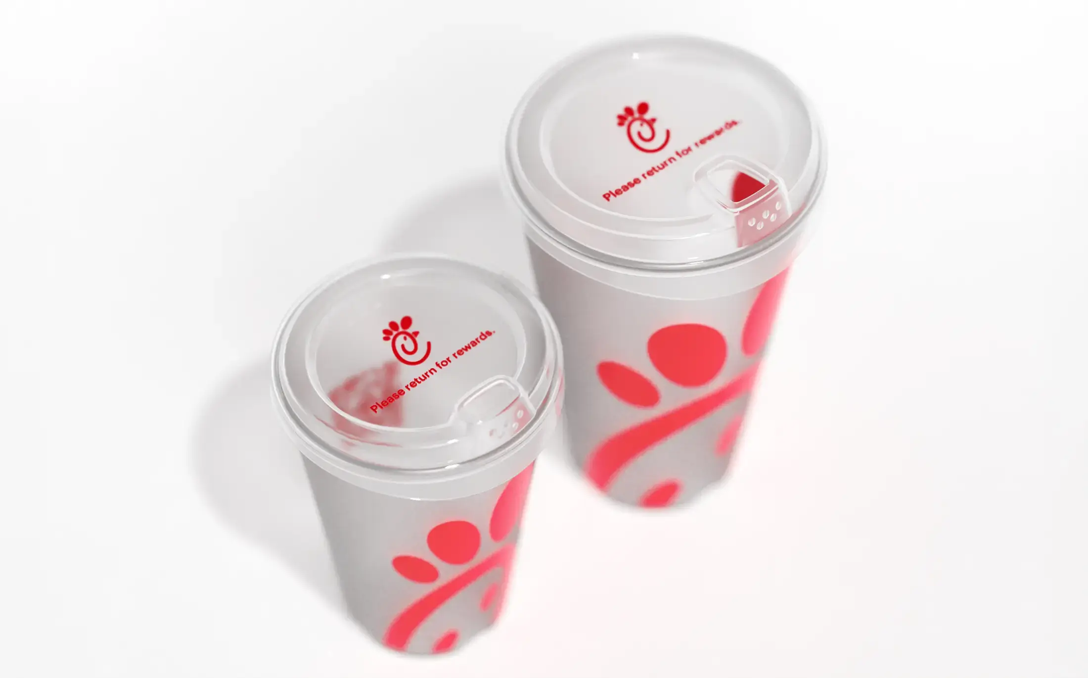 Chick-fil-A clear reusable cups with lids