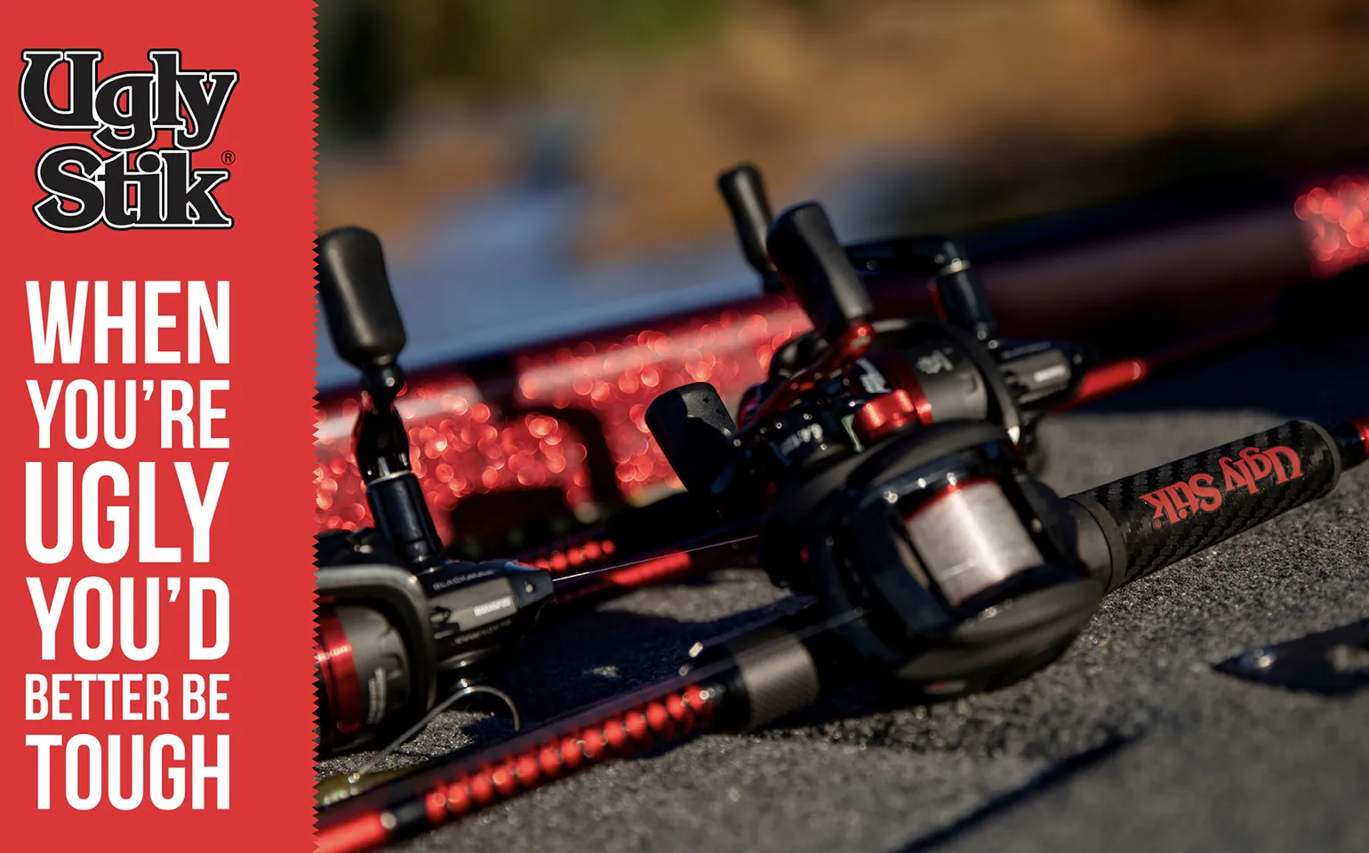 Ugly Stik fishing rod and reel with brand message